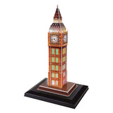 Kubisk sjovt 3D-puslespil Big Ben med LED-belysning