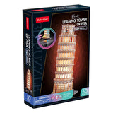 Kubisk sjovt 3D-puslespil Tower of Pisa med LED-belysning