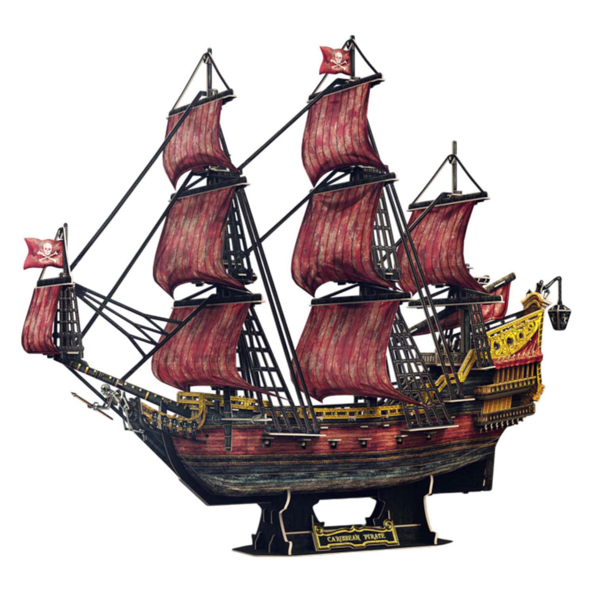 Kubisk sjovt 3D-puslespil Queen Anne Revenge