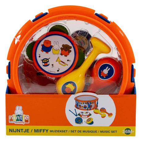 Rubo legetøj Miffy musiksæt - tamburin - tromme - klapper - maracas - legetøjsinstrumenter