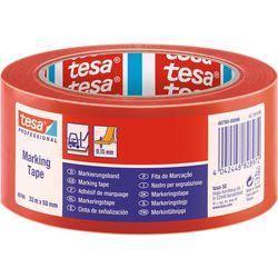 Tesa flex serie - PVC advarselstape - 33m x 50mm - rød