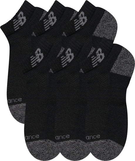 New balance aktive low cut strømper 6-pak unisex sportsstrømper - sorte