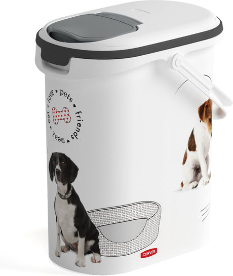 Curver madbeholder hund - 10l - 4kg - 30x19x35cm - hvid grå