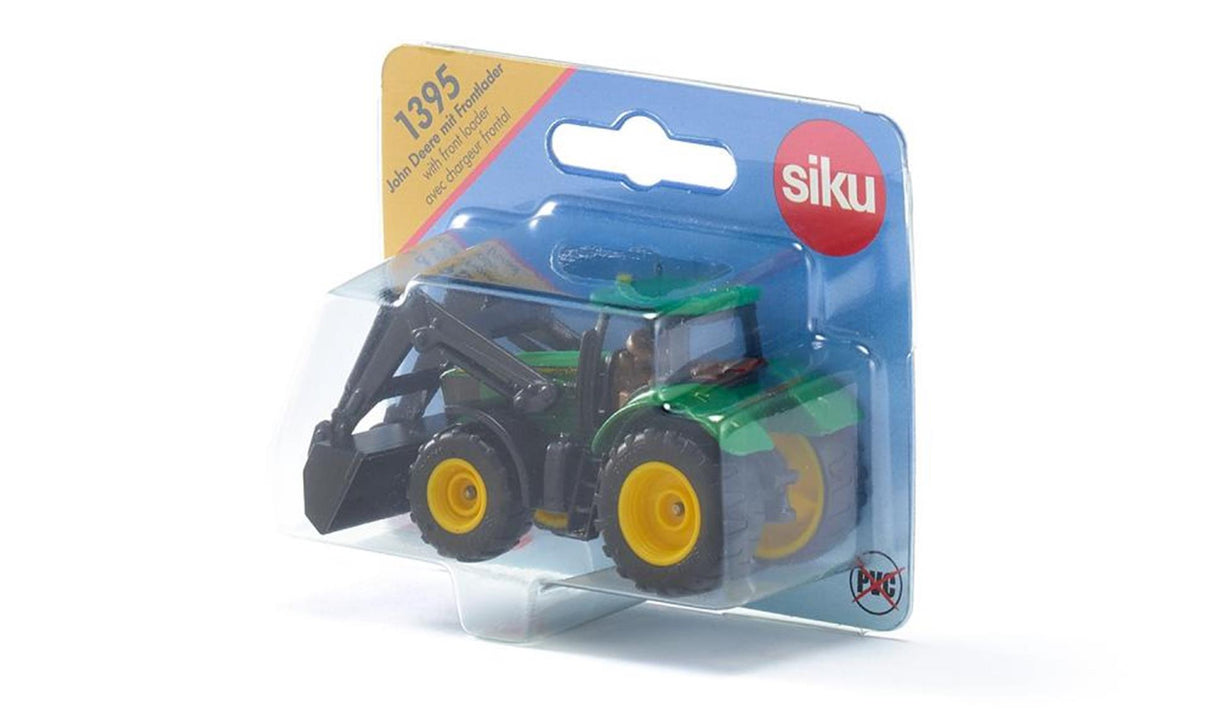 Siku 1395 John Deere traktor med frontlæsser 93x35x42mm
