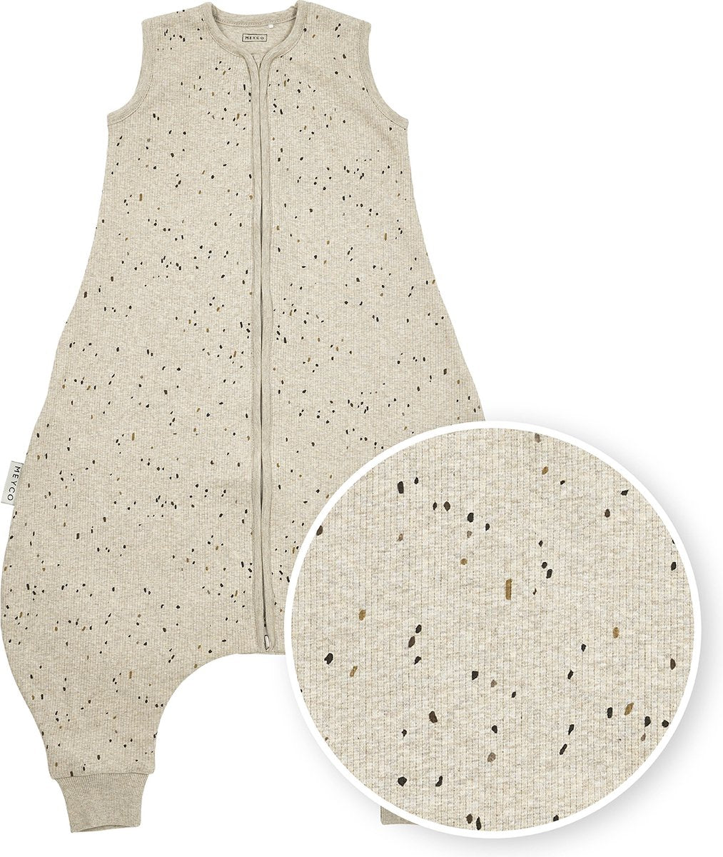 Meyco baby rib mini spot baby sommer sove overall trøje - sandmeleret - 80 cm - 0,5 tog