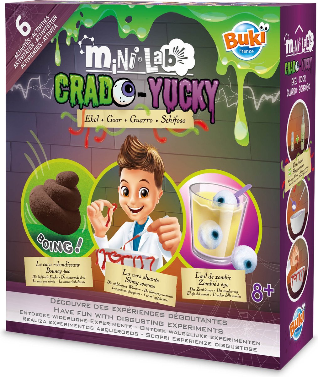 Buki frankrig buki - mini lab - yucky eksperimenter - modbydelige eksperimenter - pædagogisk legetøj - eksperiment