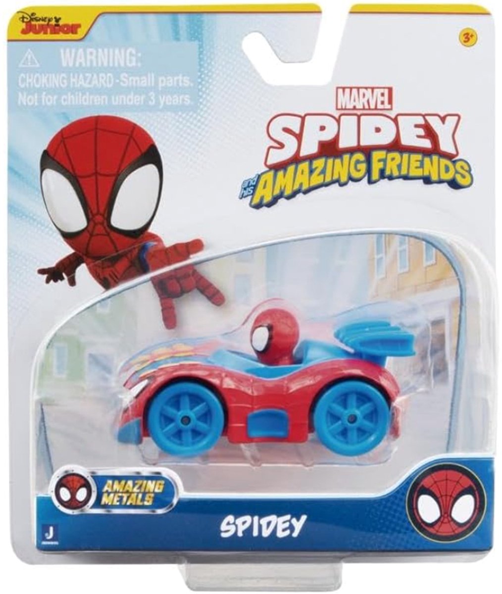 Jazwares spidey fantastiske venner spidey køretøj 7 cm - metal - die cast - actionfigur
