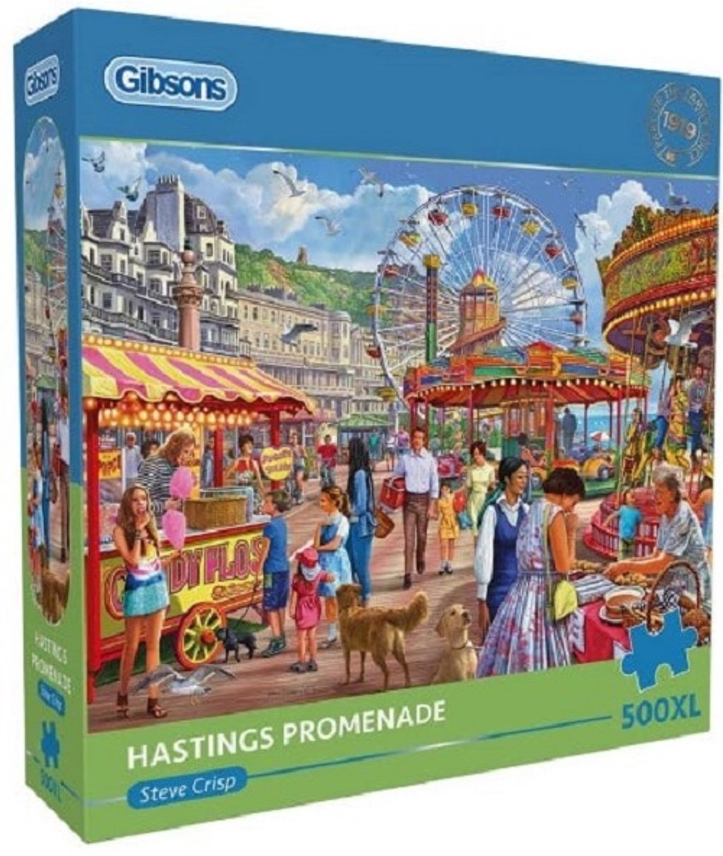 Gibsons - hastings promenade (af steve crisp) - 500xl brikker 68×49cm (b×h) - puslespil for voksne