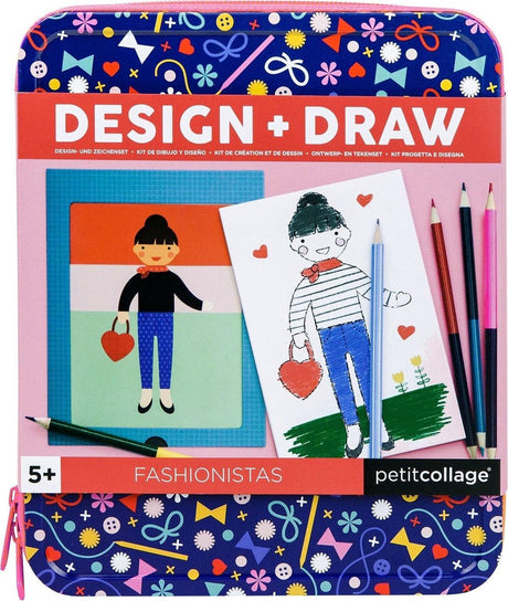 Petit collage design og tegnesæt fashionnistas 31 dele