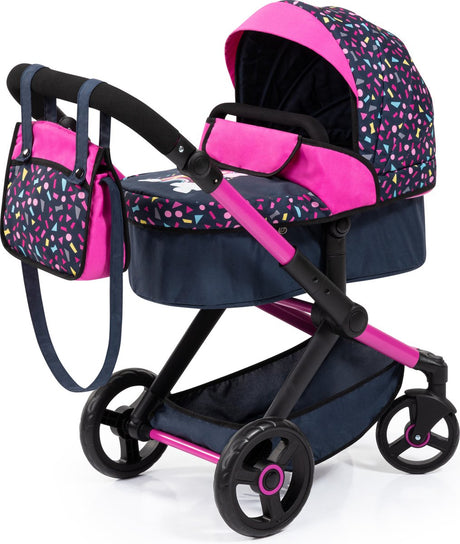 Bayer design - kombinationsdukkevogn xeo, taske, sort, pink, fe