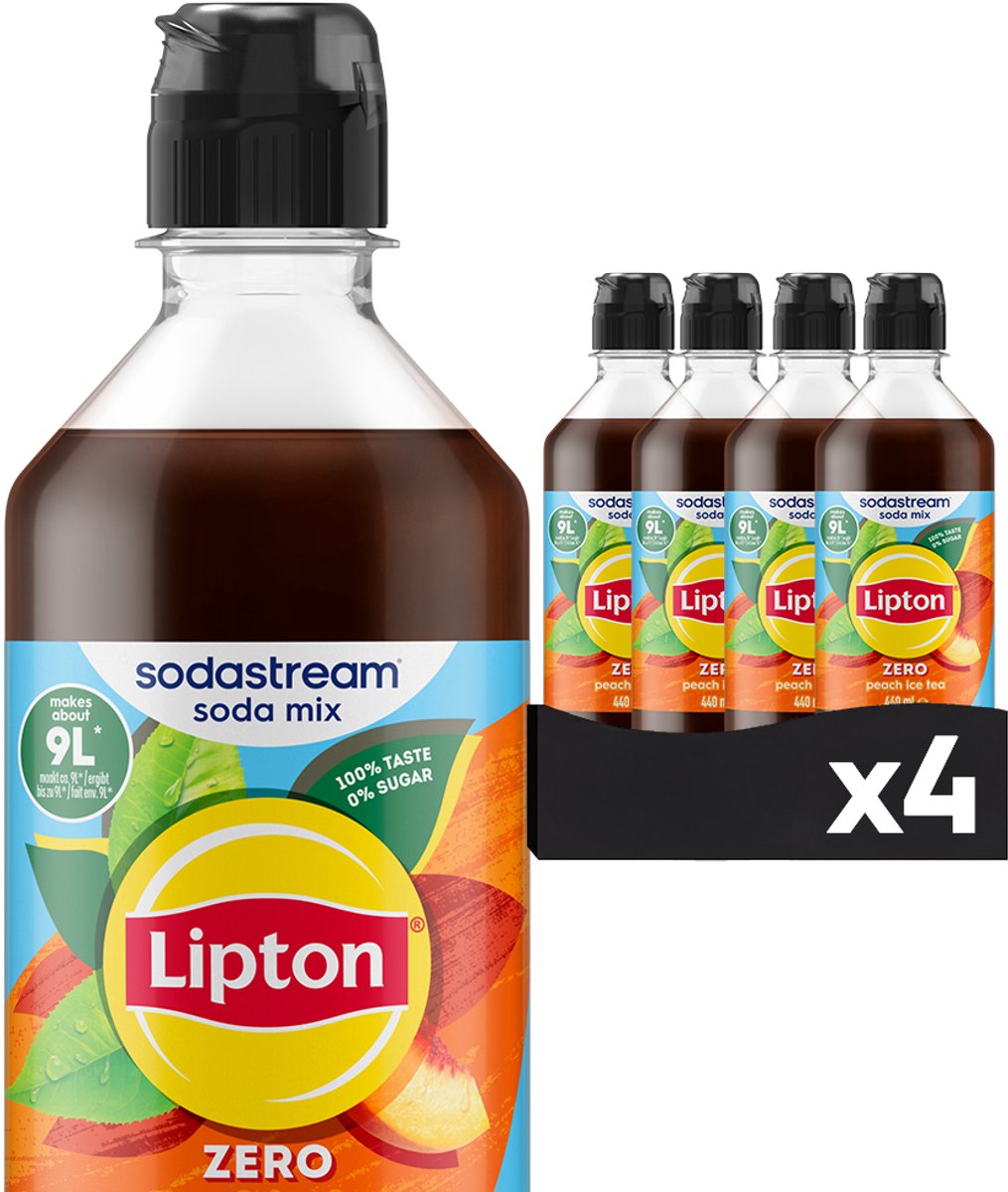 Sodastream lipton iste fersken nul sirup 4-pak
