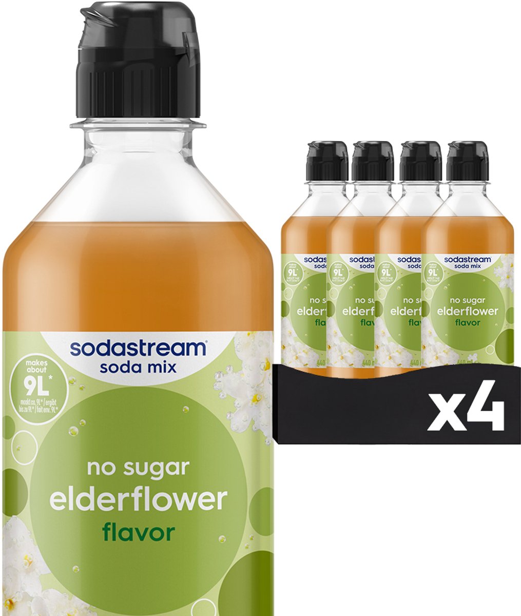 Sodastream hyldeblomst nul sirup - 4 stk