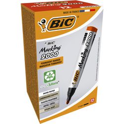 Permanent markør bic 2000 bred 1,7mm rød rund hurtigtørrende lugtfri
