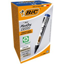 Permanent markør bic 2000 bred 1,7mm blå rund hurtigtørrende lugtfri