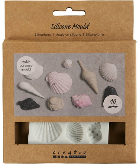 Creativ company silikoneforme, konkylie og skaller, h: 1 cm, l: 1-2,8 cm, 1 stk.