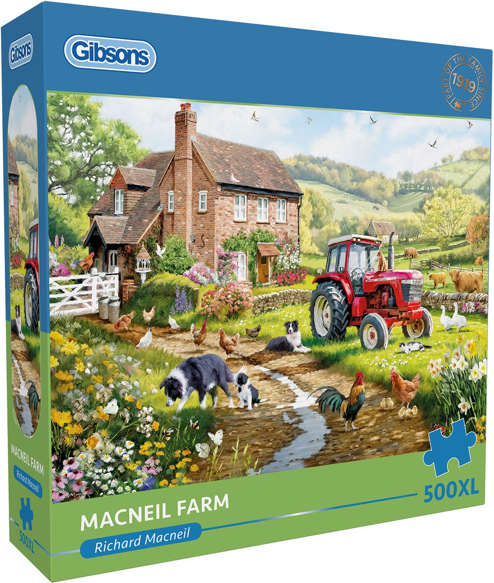 Gibsons - macneil farm (af richard macneil) - 500xl brikker 68×49cm (b×h) - puslespil for voksne