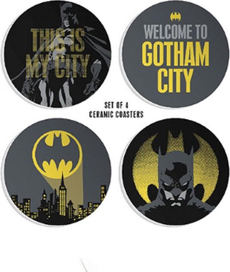Half Moon Bay DC Comics - sæt med 4 Gotham City keramiske coastere