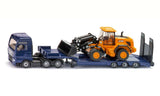 Siku 1790, mandsvogn med lavlæsser og JCB skovl, 1:87, metal plast, blågul, klaprampe, bevægelig arm