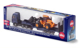 Siku 1790, mandsvogn med lavlæsser og JCB skovl, 1:87, metal plast, blågul, klaprampe, bevægelig arm