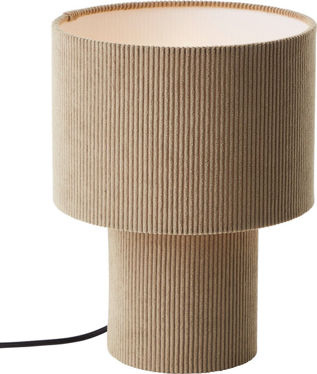 Brilliant tony - bordlampe - e27 max 1x25w - ribbet stof - grå
