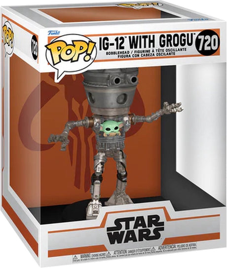 Funko pop deluxe: star wars: the mandalorian - ig-12 med grogu pop #720