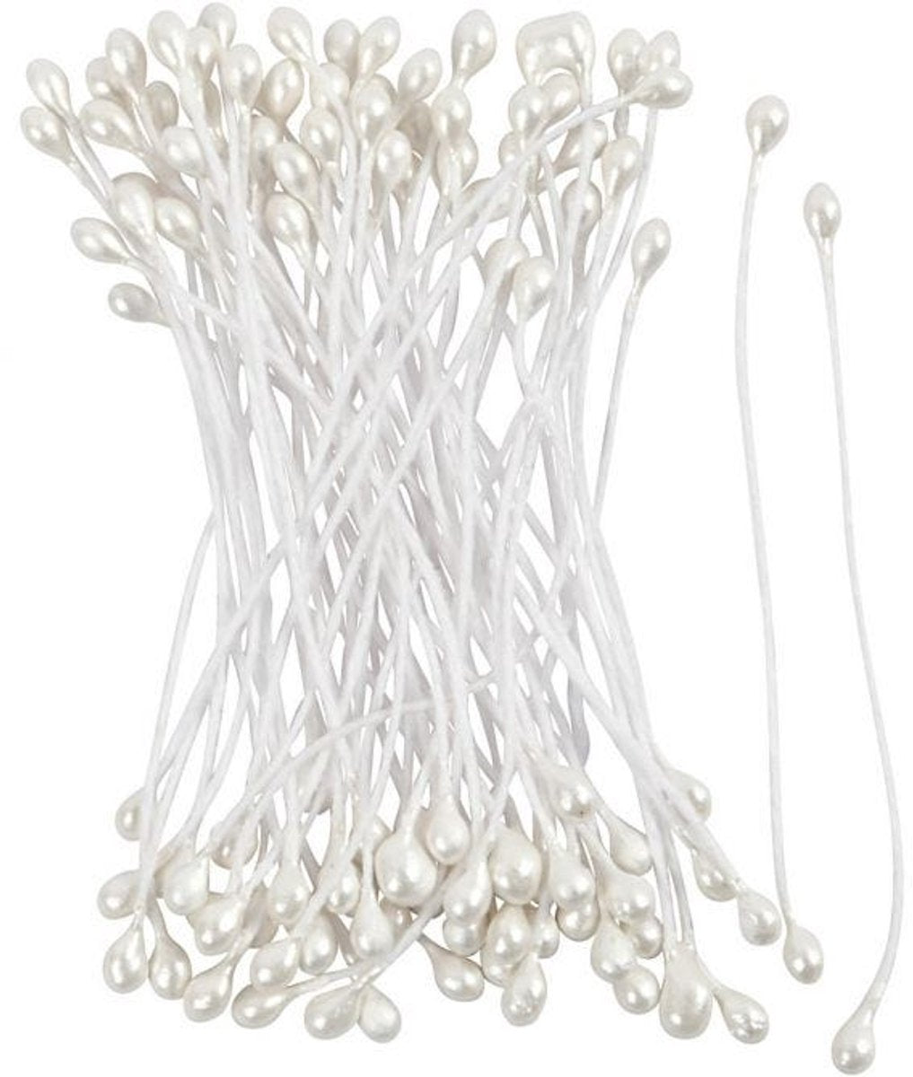 Creativ company cc blomsterstøvdragere 6 cm hvid 100 stk