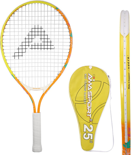 Ama sport børnetennisketcher orange 25 tommer - letvægts juniorketcher med taske - ideel til begyndere -