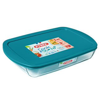Pyrex bradefad - med låg - kogebutik - 40 x 27 x 6 cm 4,5 liter