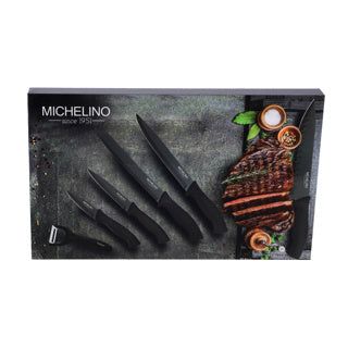 Michelino knivsæt 6-delt sort | 2 stk