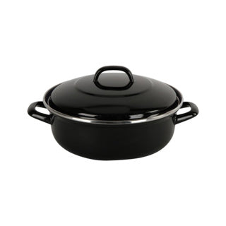 Bk fortalit emaljepande 20cm 1,4l - induktionsgryde - emaljeret stål - ovnsikker op til 230 grader - ingen non-stick belægning - med låg - sort blå
