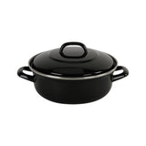 Bk fortalit emalje stegepande 28cm 4l - induktion stegepande - emaljeret stål - ovnsikker op til 230 grader - ingen non-stick belægning - med låg - sort blå