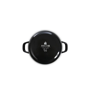 Bk fortalit emalje stegepande 28cm 4l - induktion stegepande - emaljeret stål - ovnsikker op til 230 grader - ingen non-stick belægning - med låg - sort blå