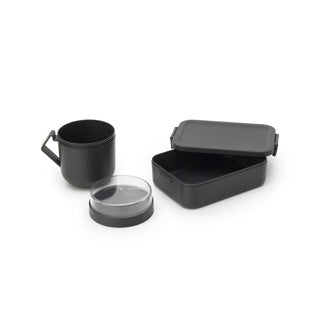 Brabantia make take frokostsæt - 2-delt - plastik - mørkegrå
