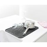 Brabantia afløbsmåtte til vask - silikone - 44 x 32 cm - mørkegrå