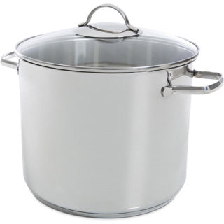 Bk suppegryde 26cm - 11l - uden pfas-fri non-stick belægning - induktionsgryde - rustfri stålgryde - ovnsikker op til 230°c - med glaslåg - sølv