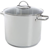 Bk suppegryde 26cm - 11l - uden pfas-fri non-stick belægning - induktionsgryde - rustfri stålgryde - ovnsikker op til 230°c - med glaslåg - sølv