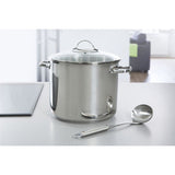 Bk suppegryde 26cm - 11l - uden pfas-fri non-stick belægning - induktionsgryde - rustfri stålgryde - ovnsikker op til 230°c - med glaslåg - sølv