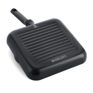 Bk easy induktionsgrillpande 26x26cm - pfas-fri non-stick belægning - induktionsgrillpande - keramisk pande - ovnsikker op til 160°c - kolde håndtag - sort