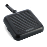 Bk easy induktionsgrillpande 26x26cm - pfas-fri non-stick belægning - induktionsgrillpande - keramisk pande - ovnsikker op til 160°c - kolde håndtag - sort