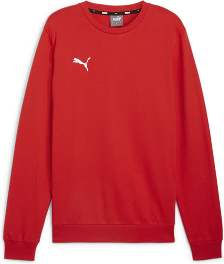 Puma teamgoal casuals sweater med rund hals til mænds sportstrøje - rød-hvid