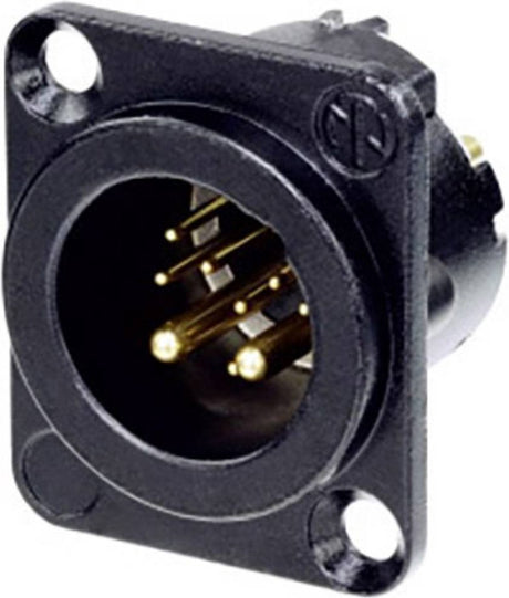 Neutrik nc10md-lx-b-con xlr-konnektorflangestik, kontakter lige antal ben: 10 sorte 1 stk.