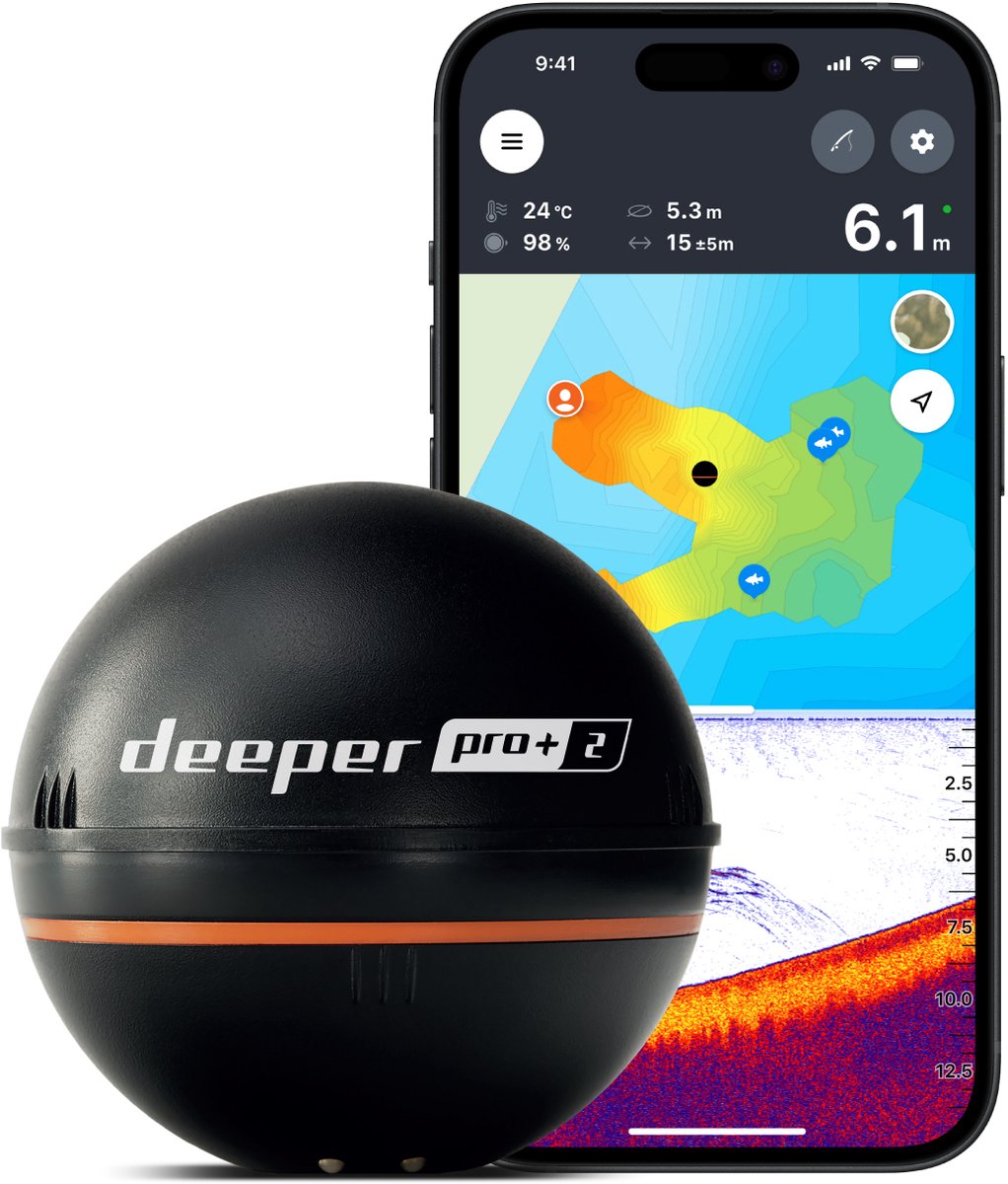 Deeper pro+ 2 GPS fishfinder – trådløs ekkolod til land og båd