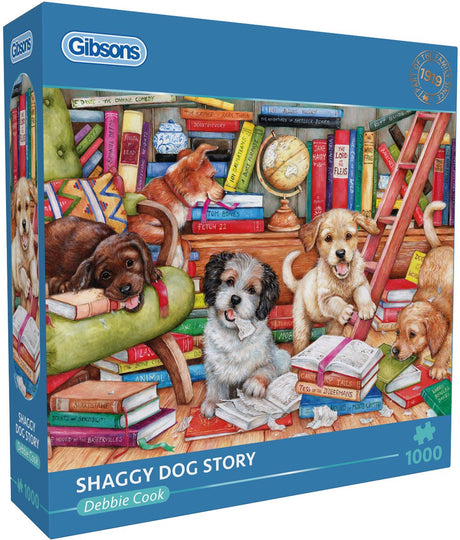 Gibsons - meningsløs hundehistorie (shaggy dog story) - debbie cook - 1000 brikker - 68×49cm - puslespil for voksne