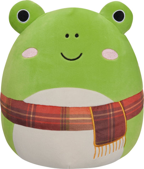 Squishmallows wendygrøn frø m plaid tørklæde 30cm plys