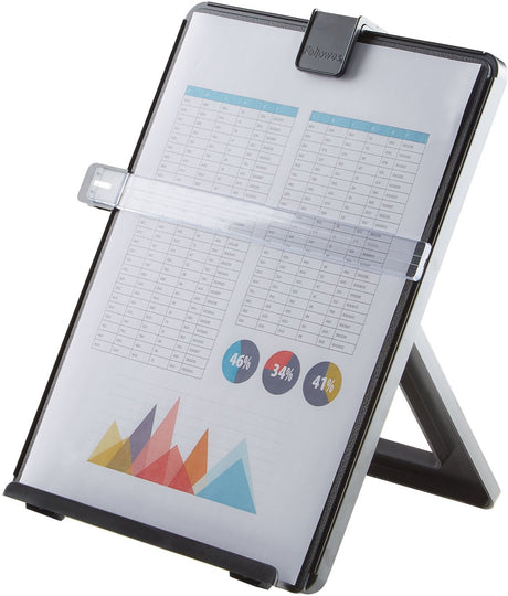 Fellowes dokumentholder - rummer 125 ark - ergonomisk - med linjelæser - sort