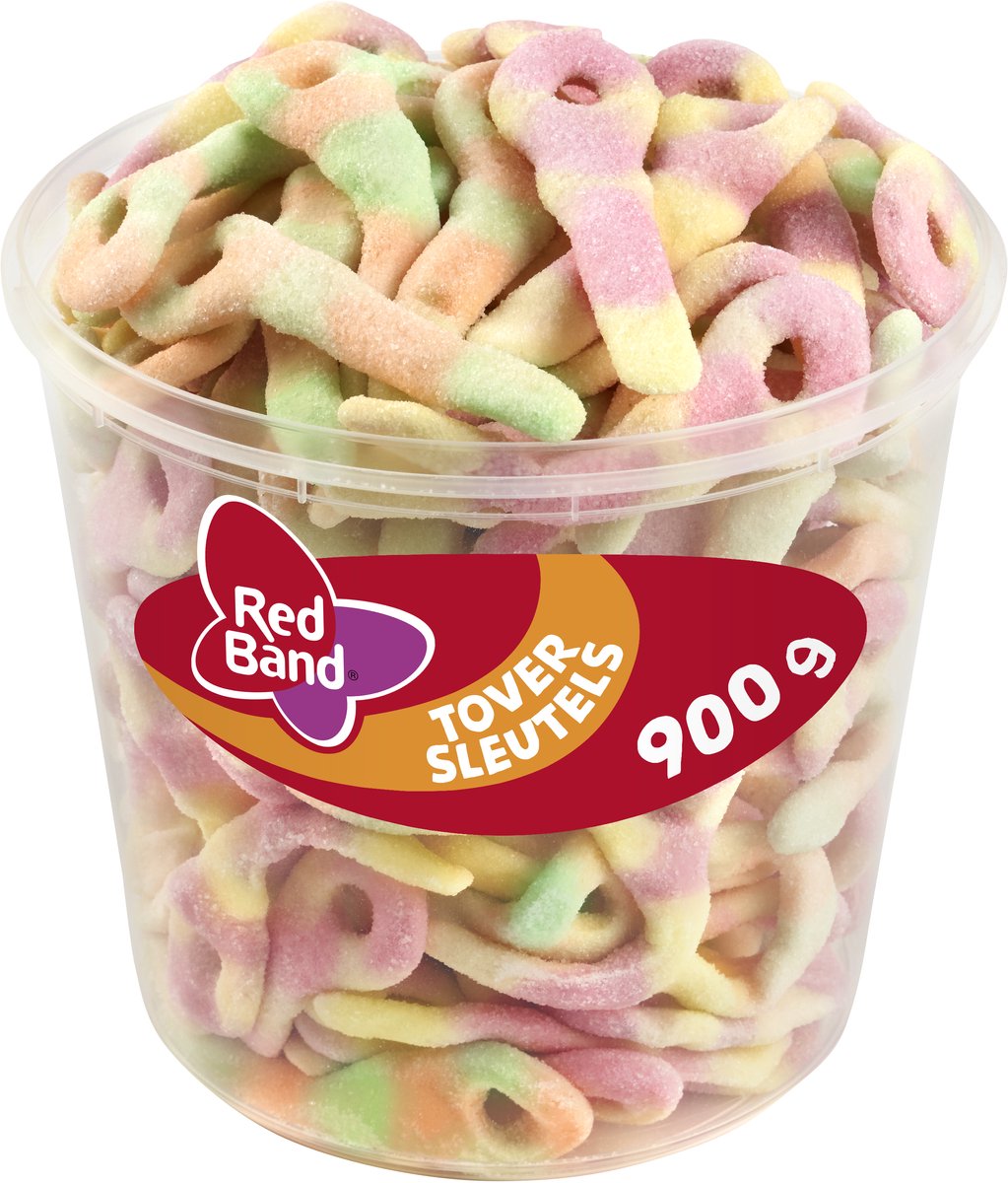 Rødt bånd tryllenøgler slik - blødt slik - silo 100 stk