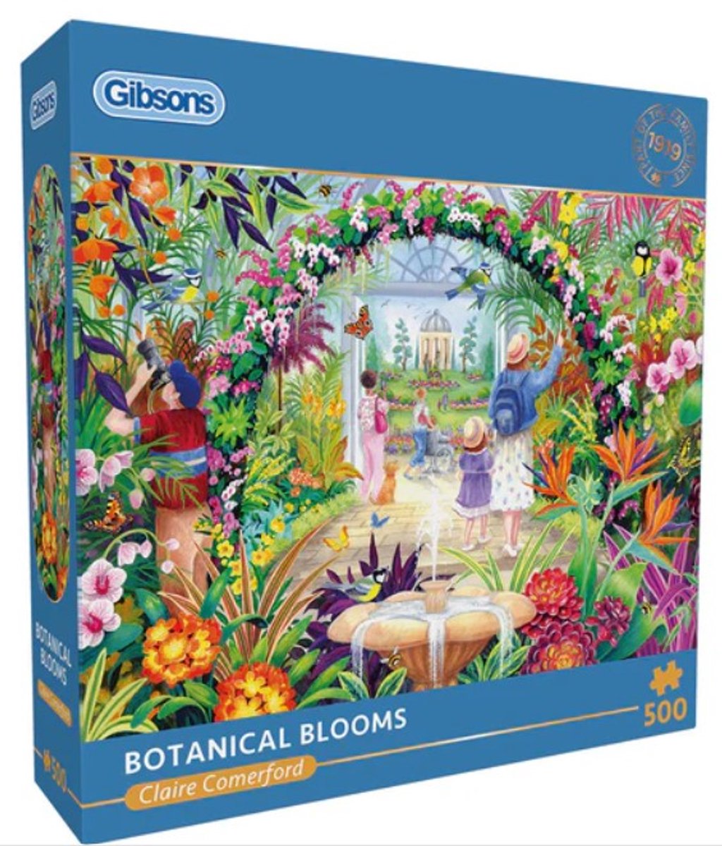 Gibsons - botaniske blomster (af claire comerford) - 500 stykker 48×34cm (b×h) - puslespil til voksne