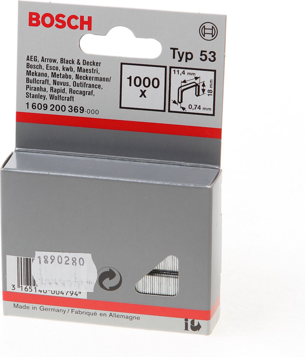 Bosch - ikke med fintråd type 53 11,4 x 0,74 x 18 mm