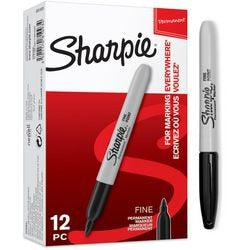 Permanente tuscher Sharpie s0810930 1,0 mm sort 12 stk.