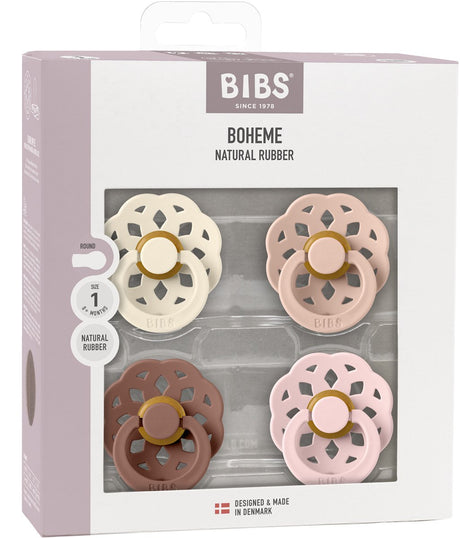 Bibs boheme sut - rund - 4 stykker - 0-6 måneder - elfenben blush skovmorgen blomst